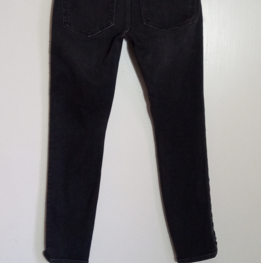 Express washed black high rise ankle jegging with lace up side seams - Picture 9 of 12